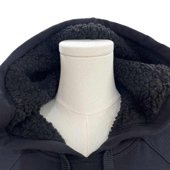 Ideology Black Hoodie XS Sherpa Lined Cozy Fall Jacket Lounge Minimalist Warm - Picture 8 of 10